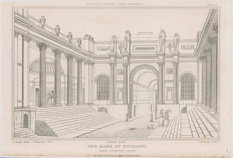 Bank of England, Lothbury Court by Augustus Charles Pugin