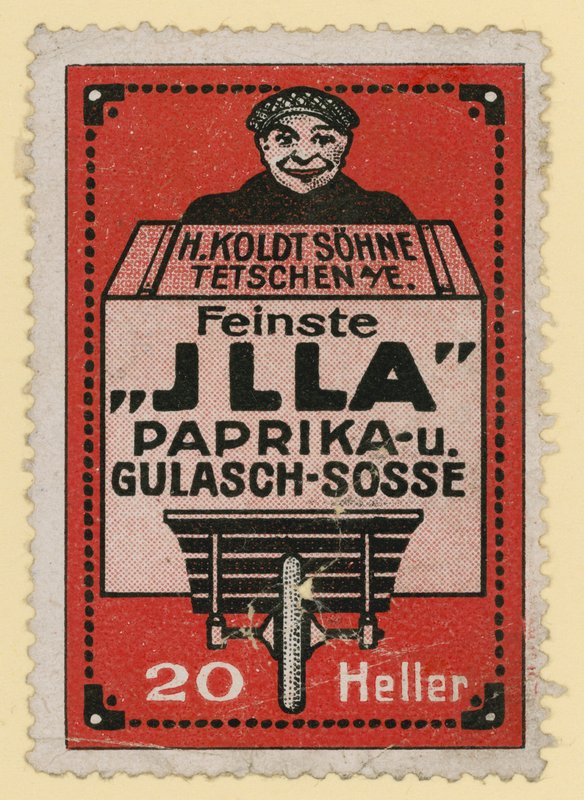 Advertisement for Jlla paprika and goulash sauce by Austrian School
