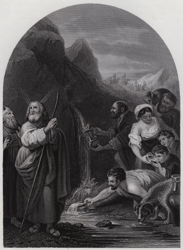 Moses smiting the Rock by Bartolome Esteban (after) Murillo