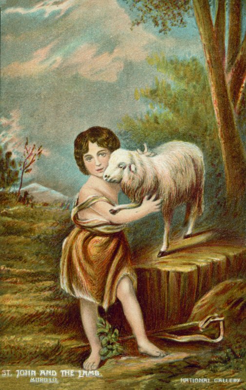 The Infant St John the Baptist and the Lamb by Bartolome Esteban (after) Murillo