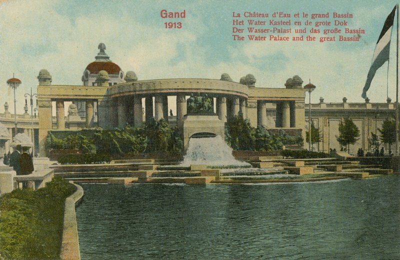 The Water Palace and the Great Basin, Ghent, 1913 by Belgian Photographer