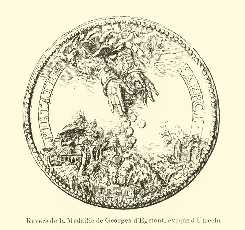 Reverse of a medal of George van Egmond, Bishop of Utrecht by Belgian School