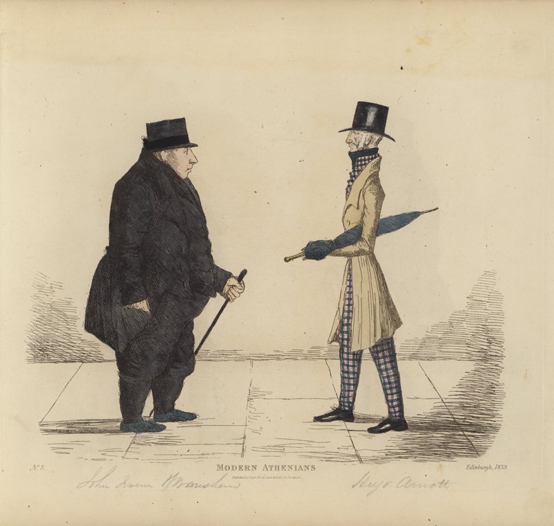 Eminent Edinburghians, aka Modern Athenians, John R Irving, of Bonshaw, Advocate, Captain Hugo Arnot, of Balcormo by Benjamin William Crombie