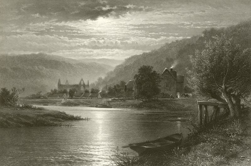 Tintern Abbey - Moonlight on the Wye by Benjamin Williams Leader