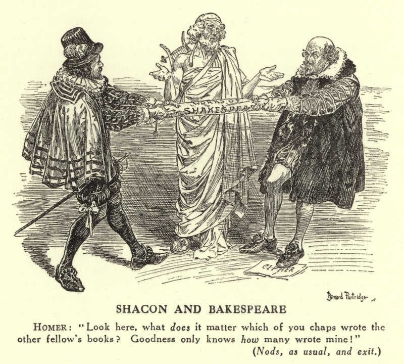 Shacon and Bakespeare - The authorship of Shakespeare by Bernard (after) Partridge