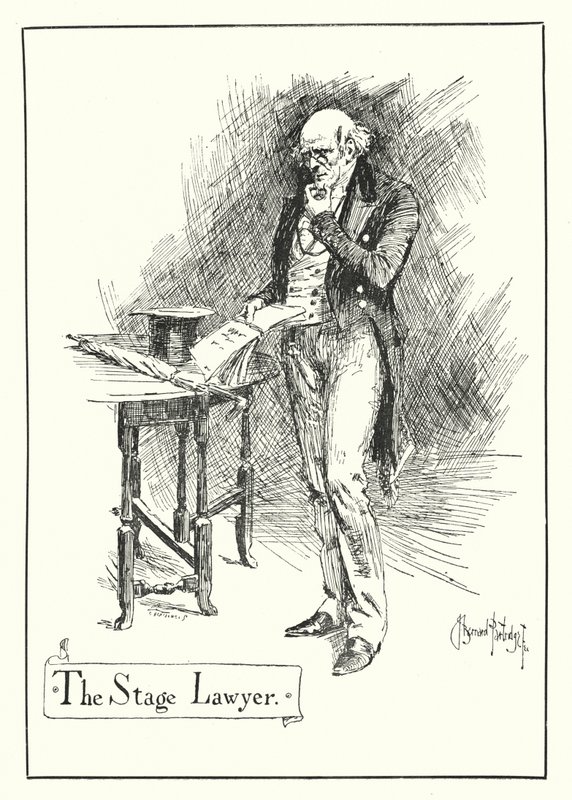 The Stage Lawyer by Bernard (after) Partridge