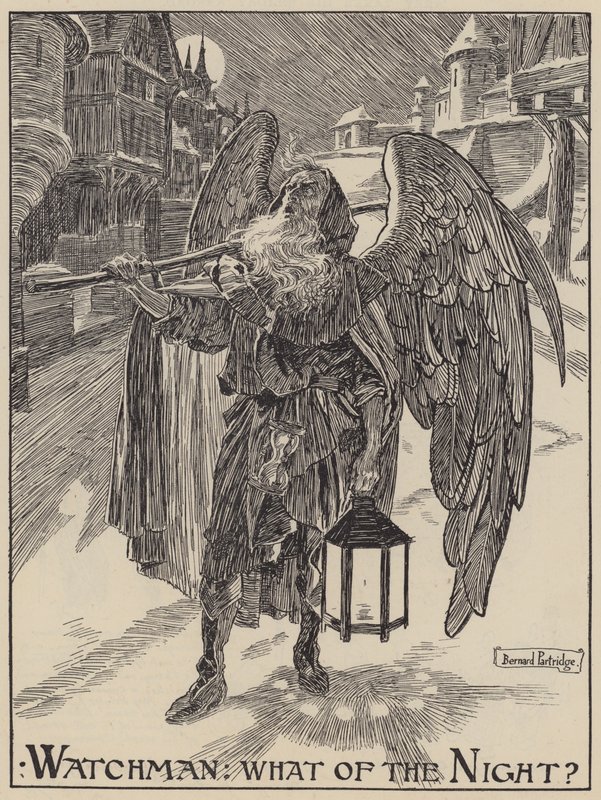 Watchman: What of the Night? (engraving) by Bernard (after) Partridge