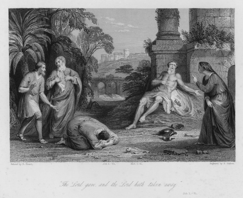 The Desolation of Job, Job I, 21 (engraving) by Bernard (after) Picart