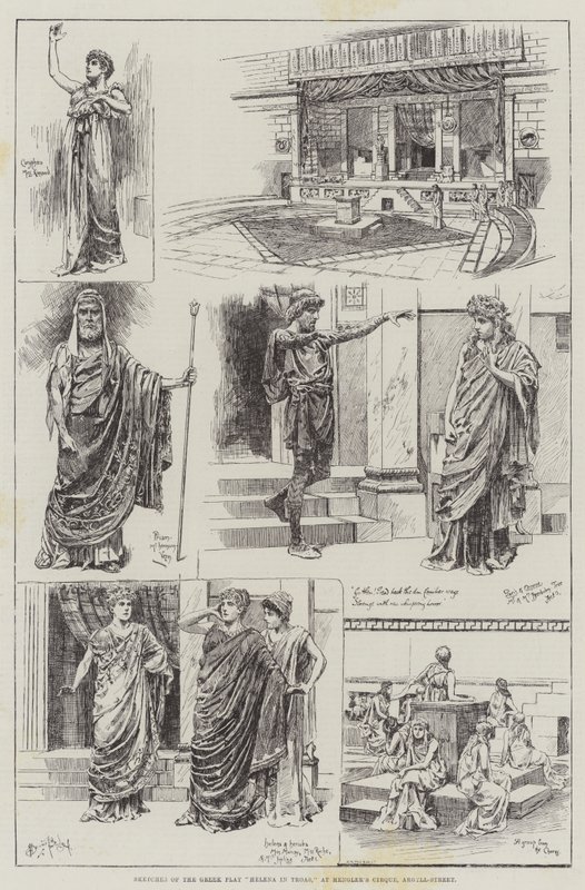 Sketches of the Greek Play Helena in Troas, at Hengler