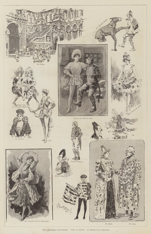 The Christmas Pantomimes, Puss in Boots, at Drury-Lane Theatre by Bernard Partridge