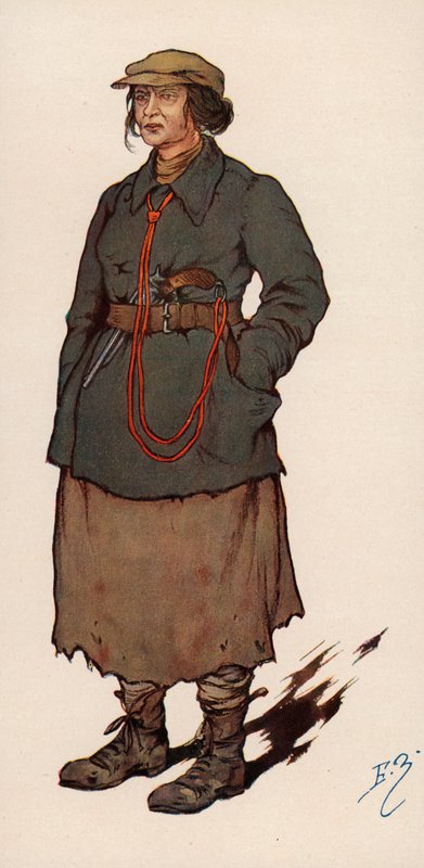 Woman agent of the Cheka, the Soviet secret police established after the Russian Revolution by Boris Vasilievich Zvorykin