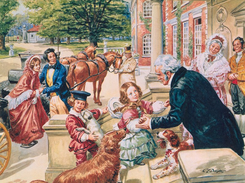 Grandparents greeting their grandchildren by C.L. Doughty