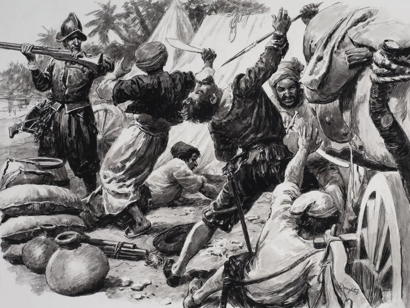 Spaniards fight Arabs by C.L. Doughty