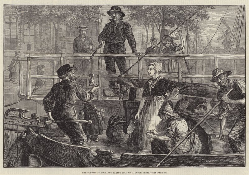 The Tourist in Holland, taking Toll on a Dutch Canal by C.O. Murray