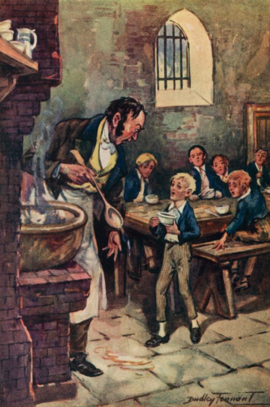 Illustration for Oliver Twist by Charles Dickens by C. Dudley (after) Tennant