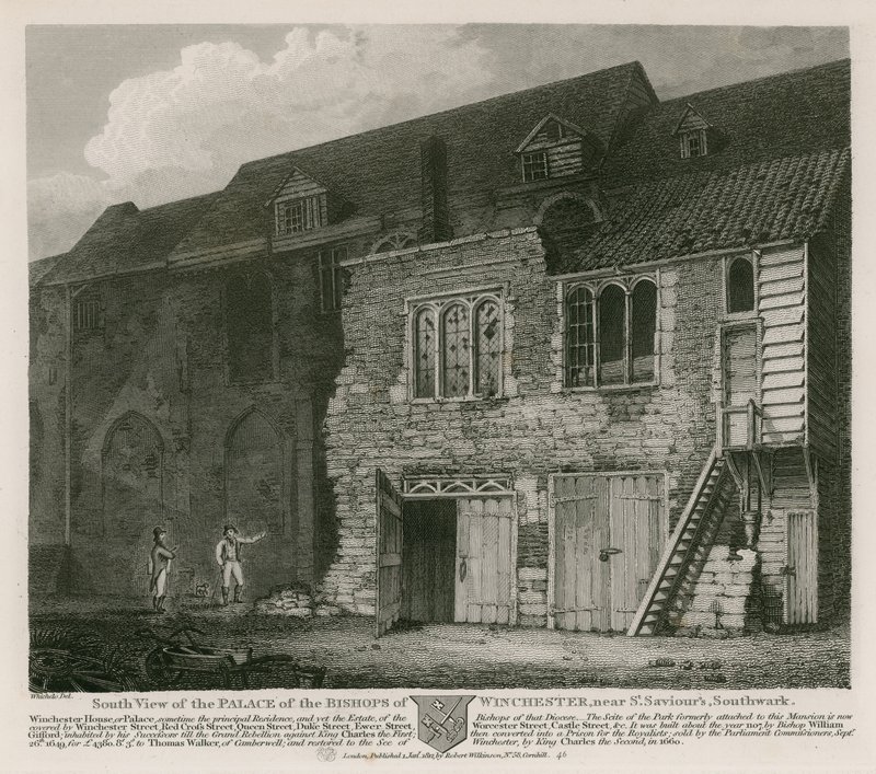 South view of the Palace of the Bishops of Winchester, near St Saviour