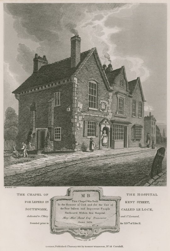 The Chapel of the Hospital for Lepers in Kent Street, Southwark, Called Le Lock by C. John Mayle Whichelo