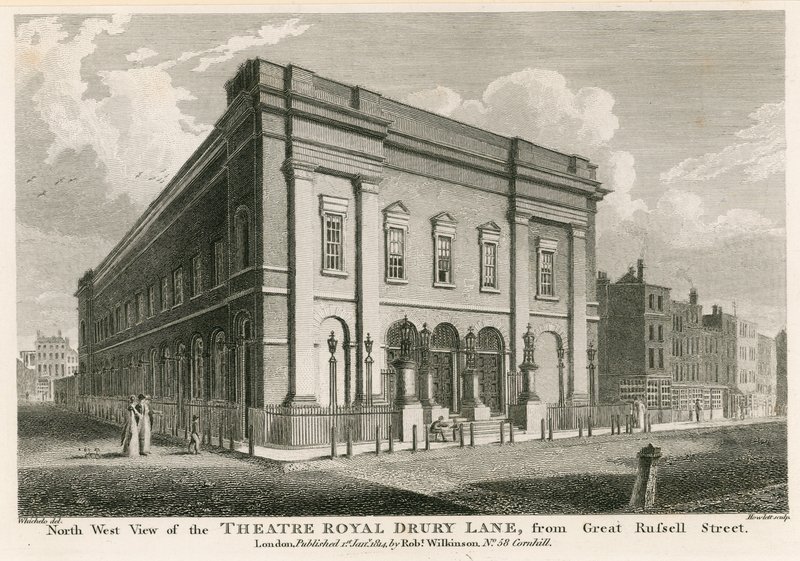 West View of the Theatre Royal, Drury Lane, London, from Great Russell Street by C. John Mayle Whichelo
