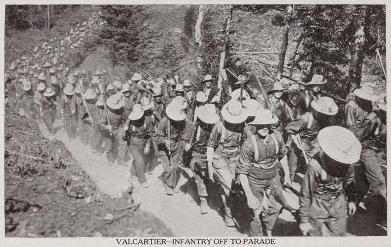 Val Cartier-Infantry Off to Parade 1915 by Canadian Photographer