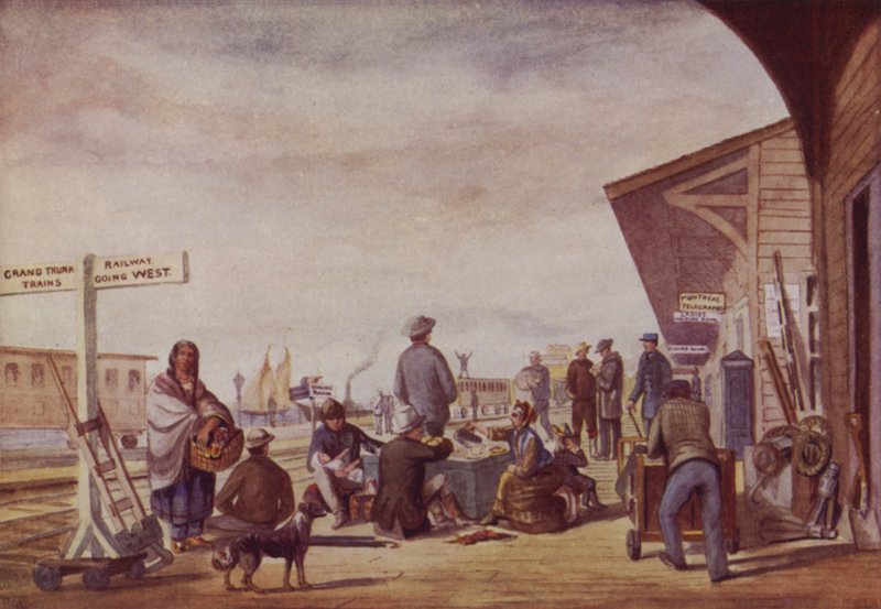 Immigrants at a Railway Station, Toronto by Canadian School