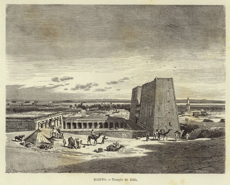 Egypt - Temple of Edfu by Carl Friedrich Heinrich Werner