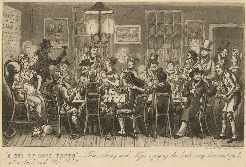 A bit of good truth; Tom, Jerry and Logic enjoying the lark song, fun and frisk at the Cock and Hen Club by Carl Georg Adolph Hasenpflug