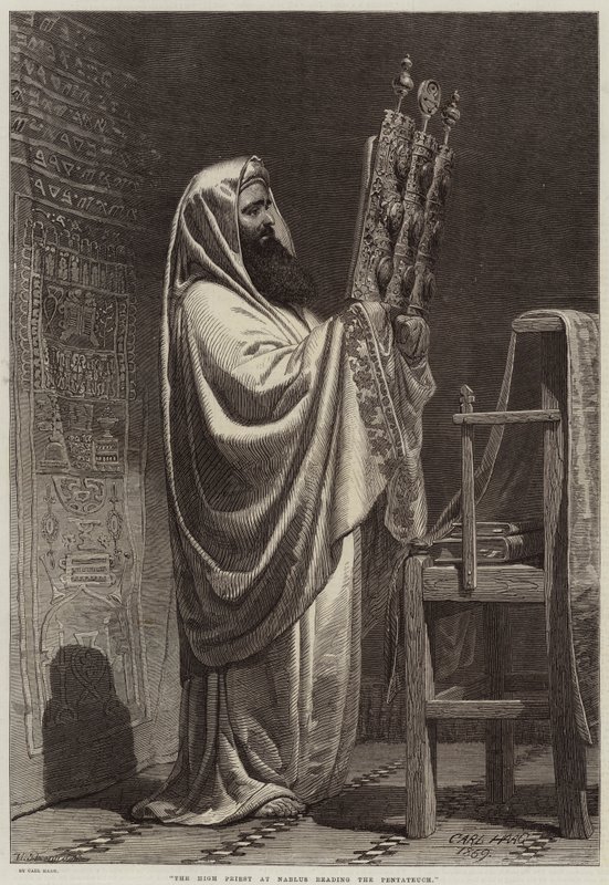 The High Priest at Nablus Reading the Pentateuch by Carl Haag
