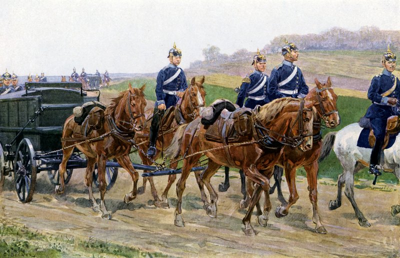 German Army supply column on the march by Carl Ludwig Friedrich (after) Becker
