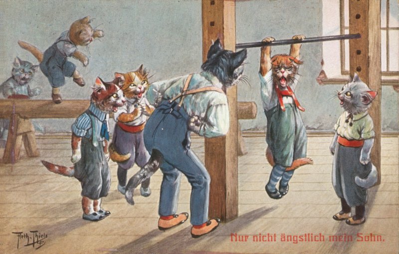 Humorous cat postcard by Carl Robert Arthur Thiele