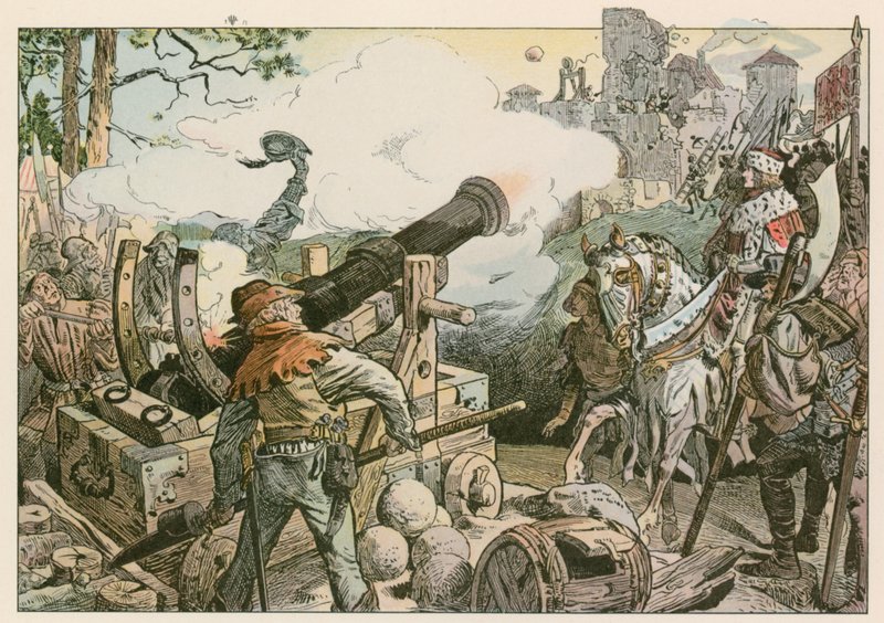 Frederick I (1371-1440) Fighting Against the Von Quitzow Family in 1414 by Carl Rohling