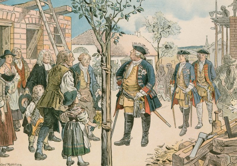 Frederick William I with Displaced Salzburgians in East Prussia in 1739 by Carl Rohling