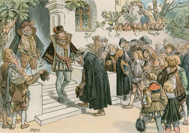 Joachim Friedrich Opening the Joachimsthalsches Gymnasium in 1607 by Carl Rohling
