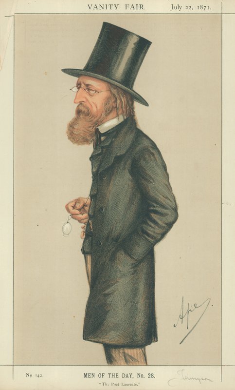Alfred Tennyson, The Poet Laureate, 22 July 1871, Vanity Fair cartoon by Carlo Pellegrini