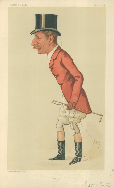 Captain Arthur Smith, Doggie, 6 December 1884, Vanity Fair Cartoon by Carlo Pellegrini