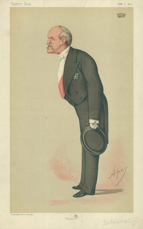 Count Schouvaloff, Russia, 13 February 1875, Vanity Fair Cartoon by Carlo Pellegrini