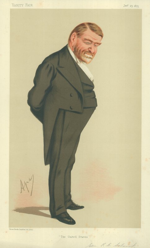 General Robert Cumming Schenck, USA, 23 January 1875, Vanity Fair cartoon by Carlo Pellegrini