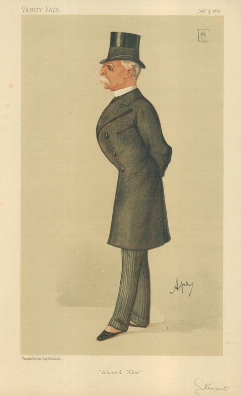 General Sir Donald Martin Stewart, Ahmed Khel, 15 January 1887, Vanity Fair cartoon by Carlo Pellegrini