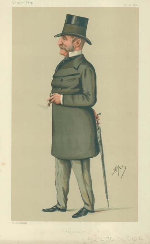 General Sir Thomas Montagu Steele, Aldershot, 20 July 1878, Vanity Fair cartoon by Carlo Pellegrini