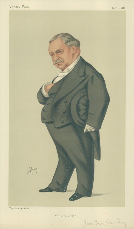 M Jean Baptists Leon Say, President No 3, 4 December 1880, Vanity Fair Cartoon by Carlo Pellegrini