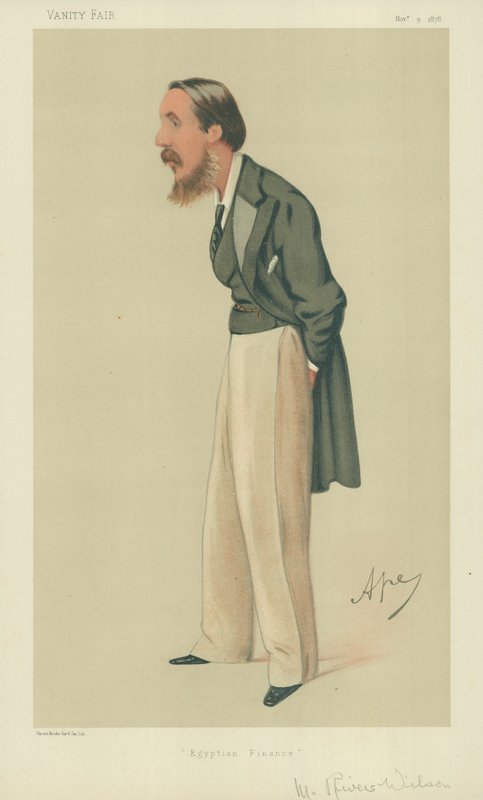 Mr Rivers Wilson, Egyptian Finance, 9 November 1878, Vanity Fair Cartoon by Carlo Pellegrini