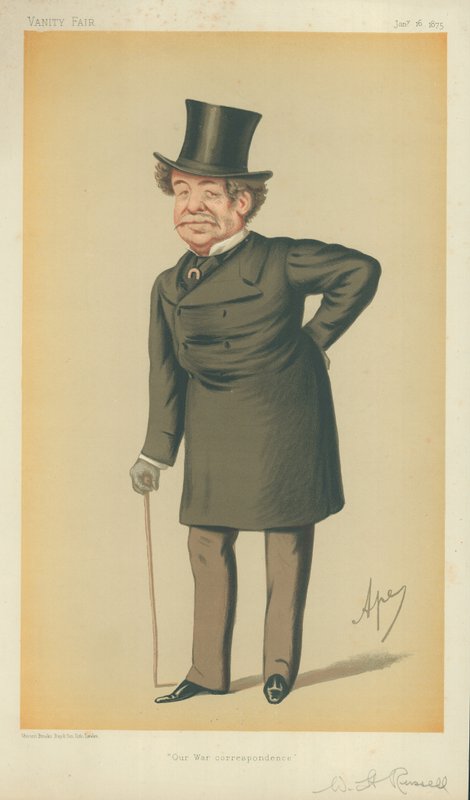 Mr William Howard Russell, Our War Correspondence, 16 January 1875, Vanity Fair Cartoon by Carlo Pellegrini
