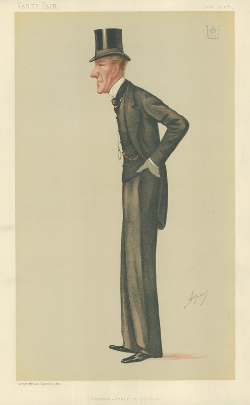 Sir Edward Robert Sullivan, Common-sense in politics, 13 June 1885, Vanity Fair cartoon by Carlo Pellegrini