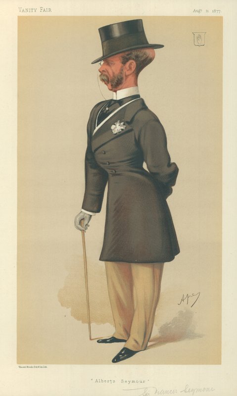 Sir Francis Seymour, Albert Seymour, 11 August 1877, Vanity Fair Cartoon by Carlo Pellegrini