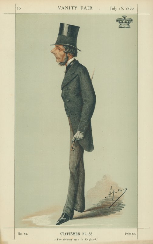 The Marquis of Westminster, The richest man in England, 16 July 1870, Vanity Fair cartoon by Carlo Pellegrini