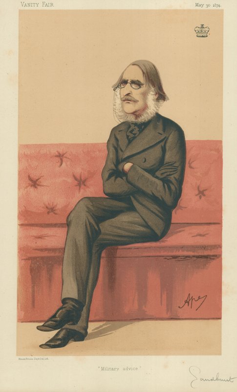 The Right Hon Lord Sandhurst, Military Advice, 30 May 1874, Vanity Fair Cartoon by Carlo Pellegrini