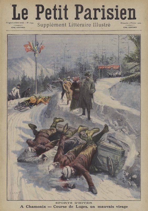 Winter Sports: Accident on the Luge Track at Chamonix by Carrey