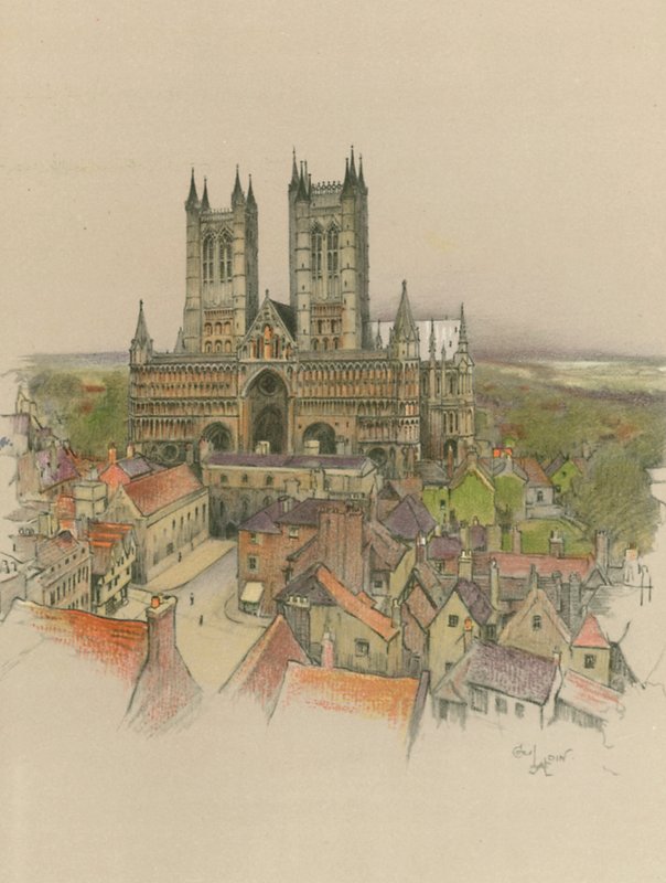Lincoln Cathedral by Cecil Charles Windsor Aldin