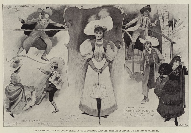 The Chieftain, New Comic Opera by F C Burnard and Sir Arthur Sullivan, at the Savoy Theatre by Cecil Charles Windsor Aldin