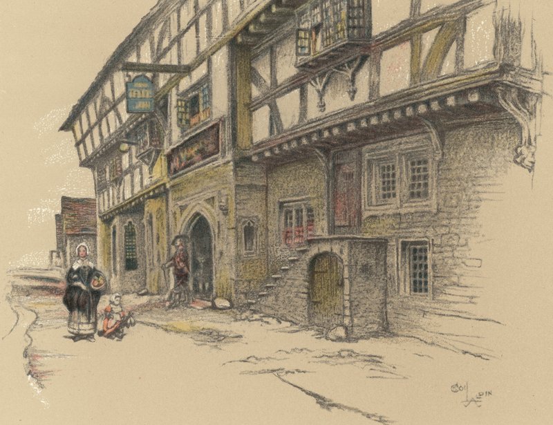 The George Inn, Norton St Philip by Cecil Charles Windsor Aldin