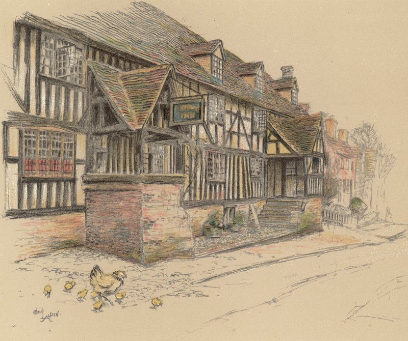 The Talbot Inn, Chaddesley Corbet by Cecil Charles Windsor Aldin